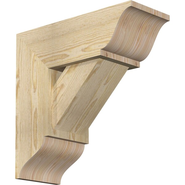Ekena Millwork Traditional Traditional Rough Sawn Bracket w/ Offset Brace, Douglas Fir, 8"W x 20"D x 20"H BKT0806X20X20TRA01RDF - main